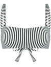 ASCENO ASCENO STRIPE WRAP BANDEAU BIKINI TOP - 绿色