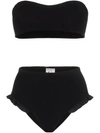 Hunza G Osiris Bandeau High Waisted Frill Bikini In Black