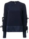 VICTORIA VICTORIA BECKHAM VICTORIA VICTORIA BECKHAM TIED-SLEEVES BLOUSE - 蓝色