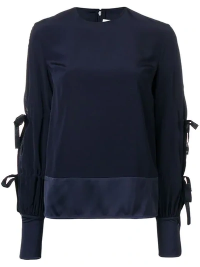 Victoria Victoria Beckham Tied-sleeves Blouse - 蓝色 In Blue