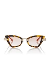 KAREN WALKER BAD APPLE SQUARE-FRAME TORTOISESHELL ACETATE SUNGLASSES,714826