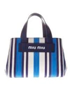 MIU MIU Miu Miu Bag In Canvas With Striped Pattern Blue And White