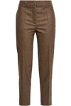 AGNONA AGNONA WOMAN MÉLANGE WOOL-BLEND TAPERED PANTS BROWN,3074457345619763694