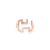 EKRIA Small Square Stackable Ring Shiny Rose Gold