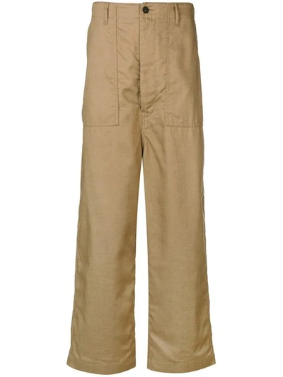 Junya Watanabe Wide-leg Cotton Cargo Pants In Brown