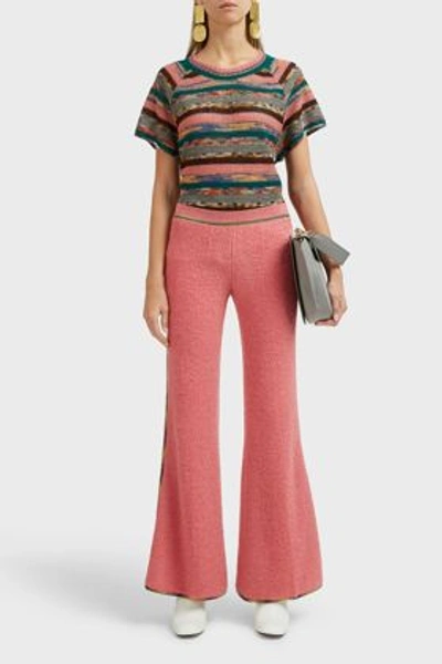 Missoni Flared Wool-blend Track Pants In Pink