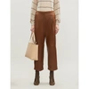 BRUNELLO CUCINELLI WIDE-LEG CROPPED LEATHER TROUSERS