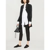 ANN DEMEULEMEESTER FRILL-TRIMMED DOUBLE-LAYERED WOOL AND SILK-BLEND JACKET
