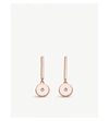 MONICA VINADER LINEAR SOLO 18CT ROSE-GOLD VERMEIL AND DIAMOND DROP EARRINGS,20087393