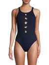 AMORESSA Venetian Affair Rialto Grommet One-Piece Swimsuit