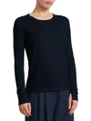 Loro Piana Featherweight Crewneck Long-sleeve Cashmere T-shirt In Navy