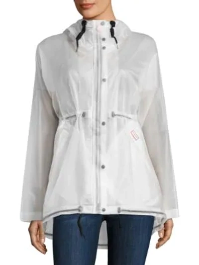 Hunter Women's Translucent Long-sleeve Waterproof Jacket In White