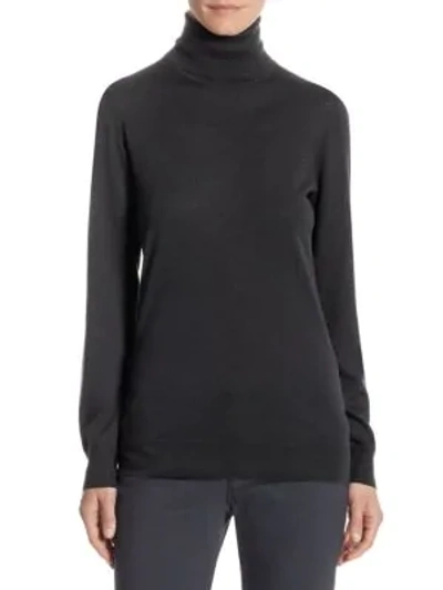 Loro Piana Light Cashmere Knit Turtleneck Sweater In Black