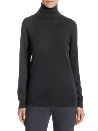 Loro Piana Light Cashmere Knit Turtleneck Jumper In Black