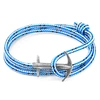 ANCHOR & CREW BLUE DASH ADMIRAL ANCHOR SILVER AND ROPE BIG OCEAN CLEANUP BRACELET,2950602