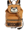 MOSCHINO TEDDY BEAR FAUX LEATHER BACKPACK,A761980011085