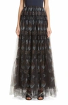 BRUNELLO CUCINELLI FLORAL PRINT TULLE MAXI SKIRT,MH111G2788-191