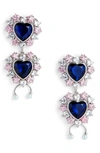 JIWINAIA STUDDED HEART EARRINGS,S8