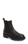 Vagabond Kenova Black Leather Chunky Flat Ankle Boots In Black Leather