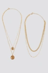 NA-KD LAYERED COIN AND CHAIN NECKLACES - GOLD