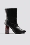 NA-KD TORTOISE HEEL BOOTS - BLACK