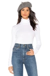 Splendid Long Sleeve Turtleneck Top In White