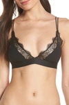 Love Stories Love Lace Triangle Bralette In Black