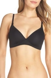 On Gossamer Next To Nothing Microfiber Wireless T-shirt Bra In Black