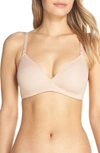 On Gossamer Next To Nothing Microfiber Wireless T-shirt Bra In Champagne
