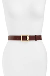 GIVENCHY 2G BUCKLE LEATHER BELT,BB400HB045