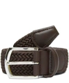 ANDERSON'S LEATHER TRIMMED ELASTICATED WOVEN BELT,414601