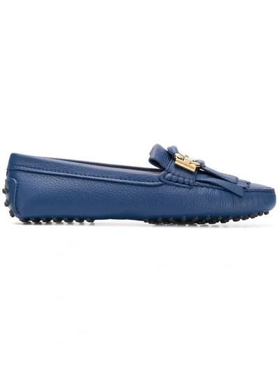 Tod's Classic Fringed Loafers In Blue