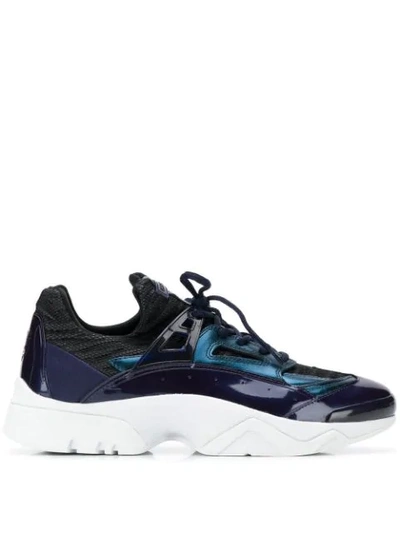 Kenzo Men's Sonic Sneakers With Leather Trim In Blue