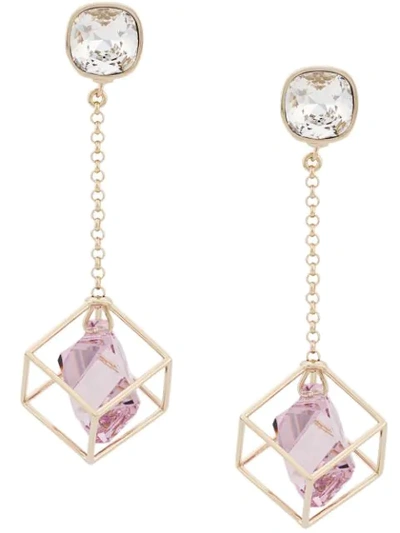 Atelier Swarovski Nostalgia Pendant Drop Earrings By Mary Katrantzou In Gold