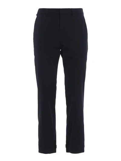 Prada Cropped Trousers In Navy