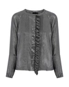 Belstaff Woman Shirt Silver Size 4 Silk, Polyester In Silver
