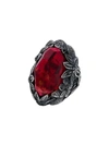 LYLY ERLANDSSON RED WINTER SILVER RING