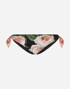DOLCE & GABBANA SWIMMING BRIEFS WITH KNOTS WITH ROSE PRINT