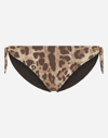 DOLCE & GABBANA LEOPARD-PRINT TIE BIKINI BOTTOMS