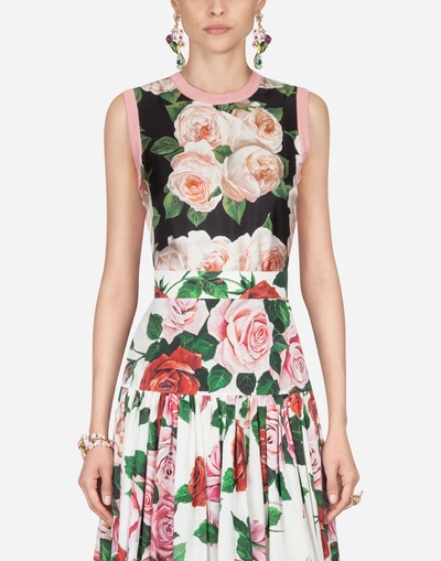 Dolce & Gabbana Silk Knit In Floral Print