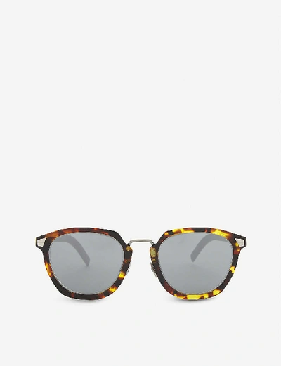 Dior Tailoring 1 Square-frame Tortoiseshell Mirror Lens Sunglasses