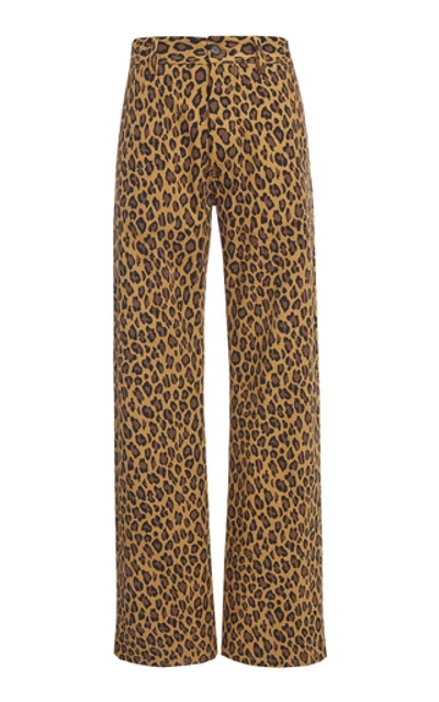 Marni Printed Cotton Straight-leg Trousers In Animal