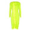 MAISON MARGIELA NEON YELLOW RUFFLE-TRIMMED MESH DRESS