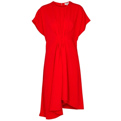 Kenzo Gathered Asymmetric Dress In Red