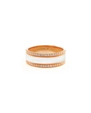 ALESSA JEWELRY SPECTRUM PAINTED 18K ROSE GOLD RING W/ DIAMOND TRIM, WHITE,PROD219350024