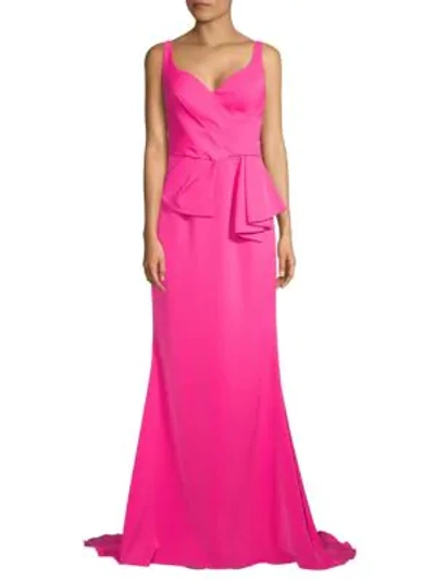 Basix Black Label Women's Side Hip Peplum Gown In Fuchsia