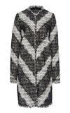 GIAMBATTISTA VALLI COTTON TWEED COAT WITH LACE ACCENTS,723794