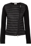 MONCLER Quilted shell and wool cardigan