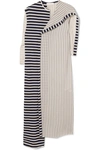 JW ANDERSON ASYMMETRIC STRIPED JERSEY AND COTTON DRESS