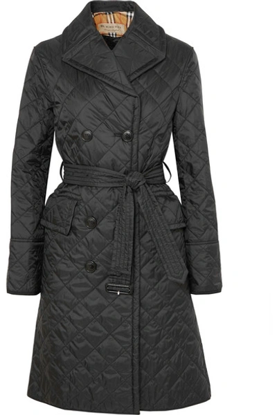 Burberry The Horberie Quilted Shell Trench Coat In Black